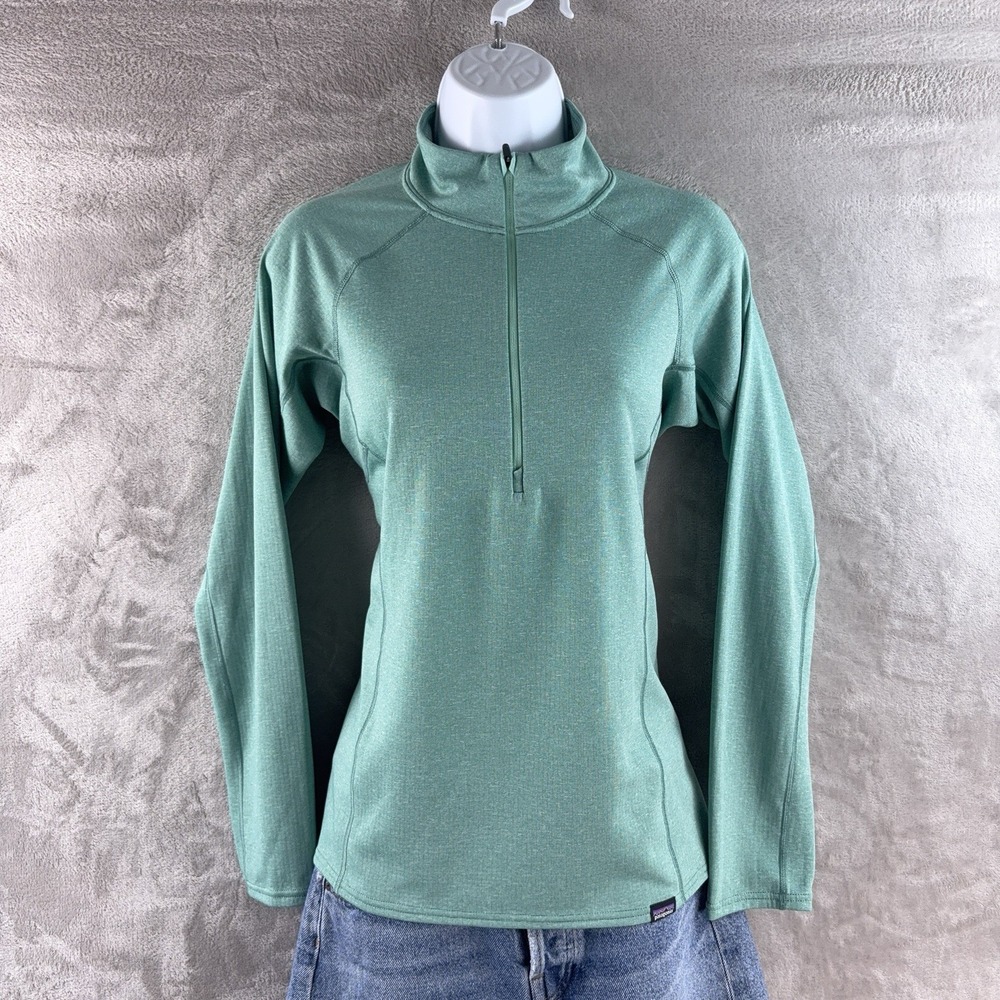 Patagonia Capilene Midweight Baselayer Womens‎ Size Small Green Quarter Zip